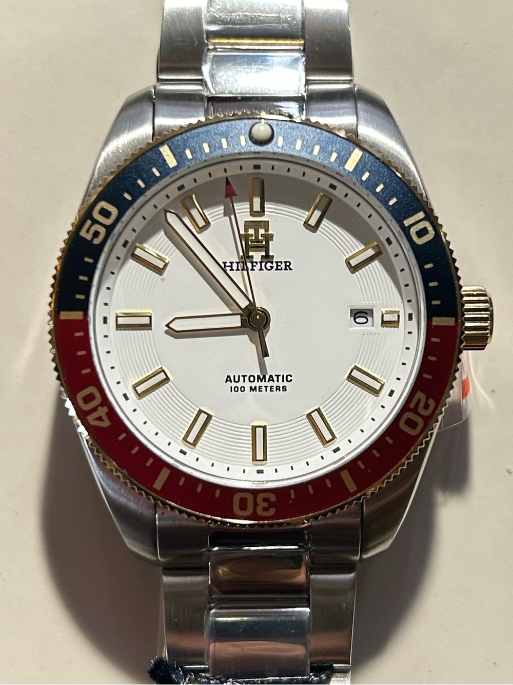 Tommy Hilfiger Automatic Watch With 40mm White Face & Silver Bracelet